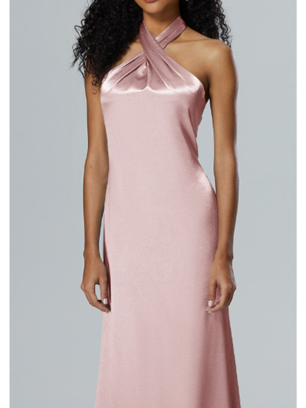 AW BRIDAL 0 XS pearl pink Serena satin formal bridesmaid maxi dress NEW 0B2